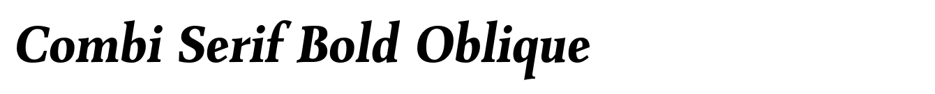 Combi Serif Bold Oblique